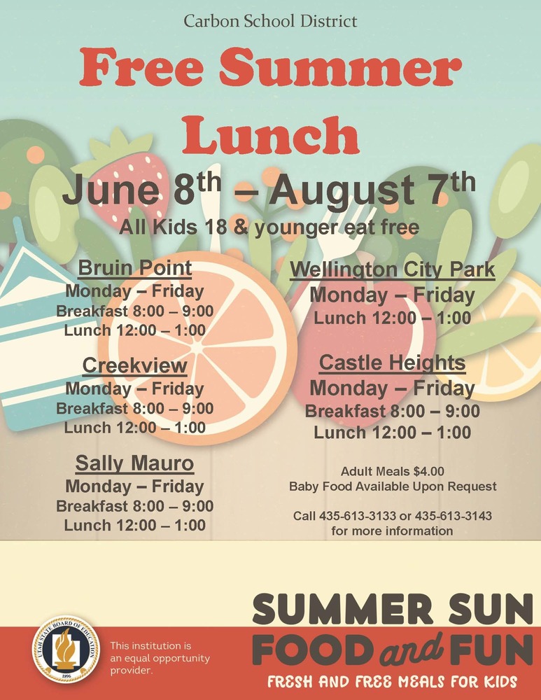 Summer Lunch program Wellington Elementary