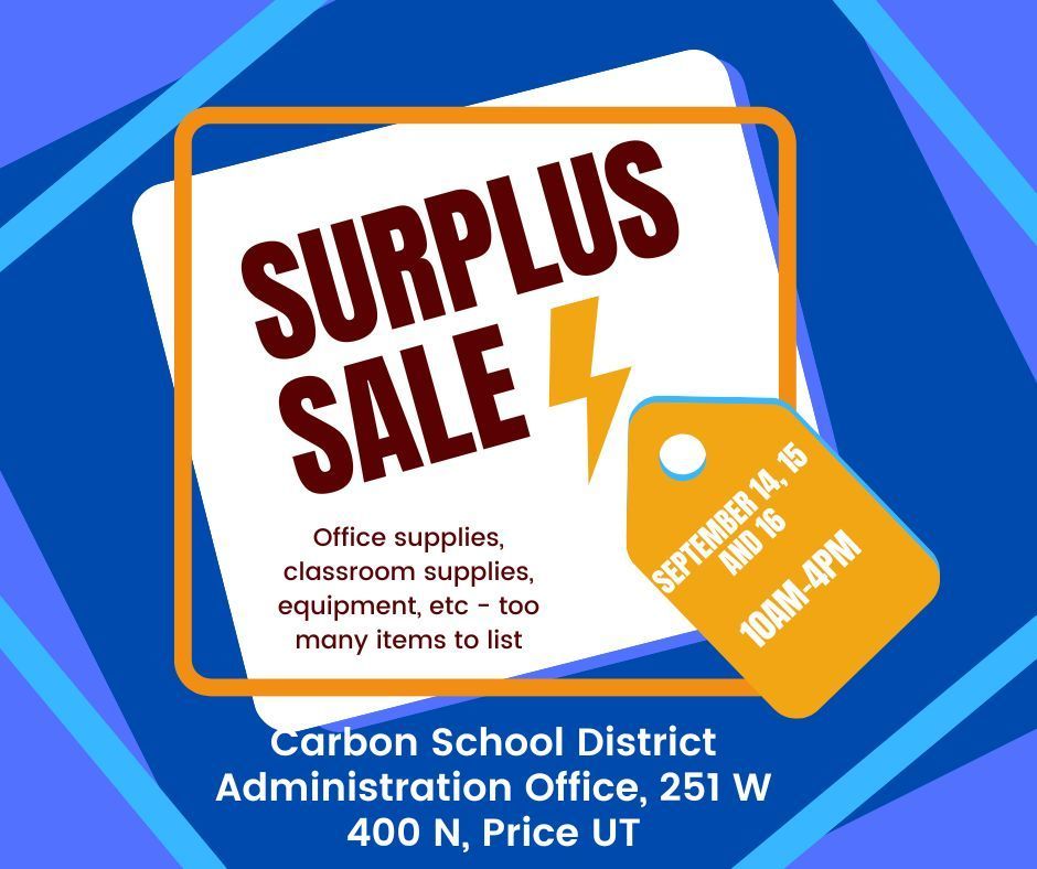 Surplus Sale - September 14, 15 and 16, 2022
