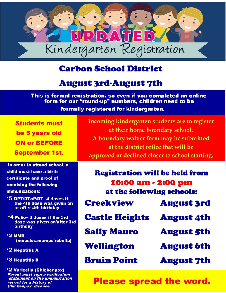 UPDATED Kindergarten Round Up