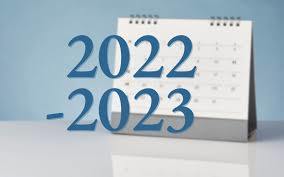 2022-2023 School Year calendar