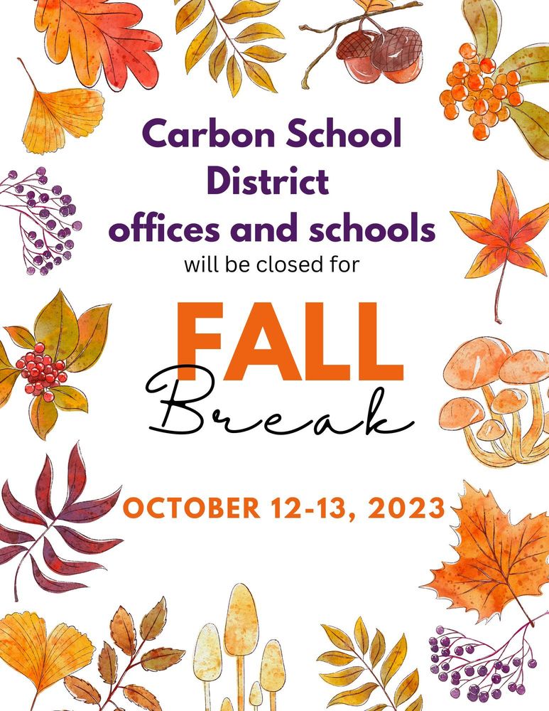 Fall Break October 12-13, 2023
