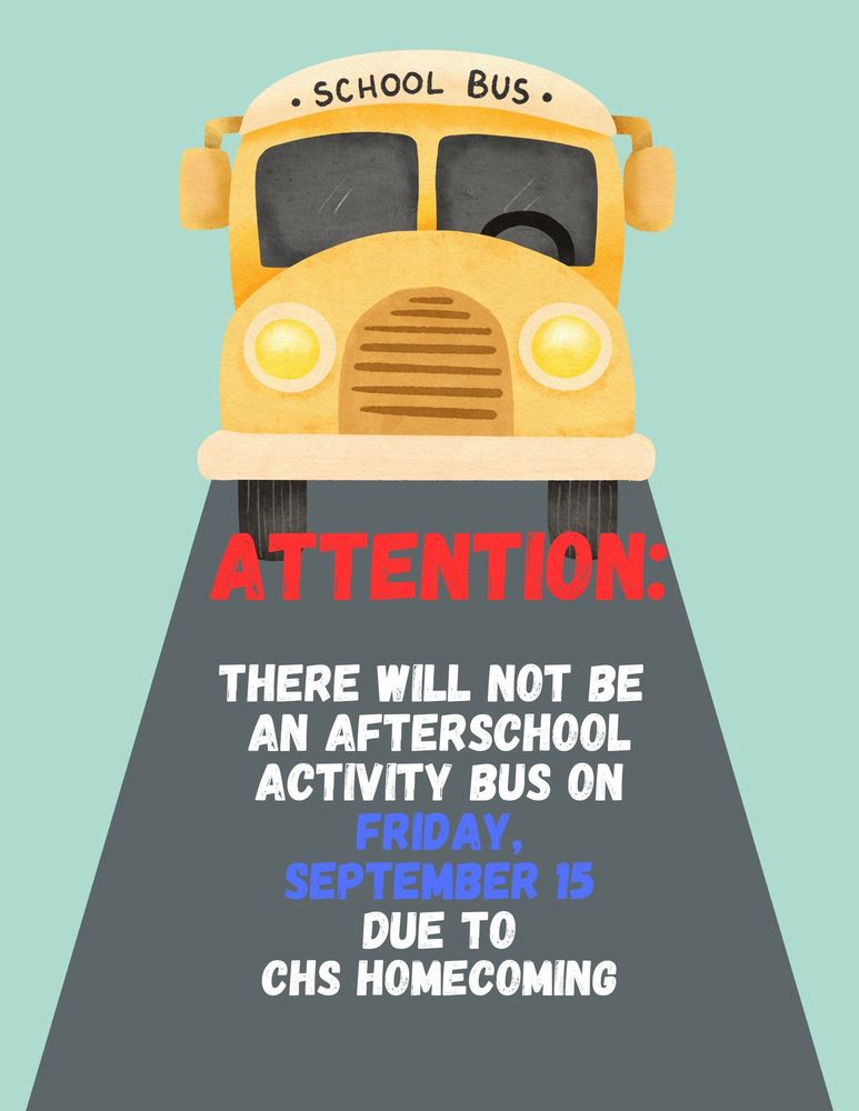 No activity bus on Friday,  September 15