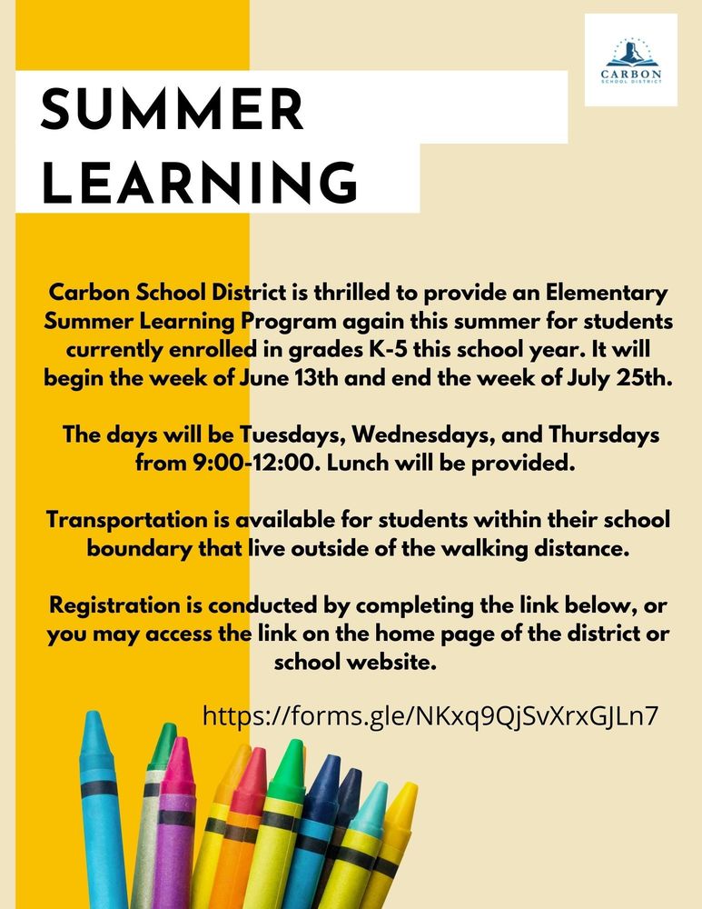 2022 Elementary Summer Learning Program information