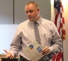 Carbon School District Superintendent Lance Hatch explains the details of the proposed school bond to the BEAR general board