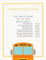 Bus Pick Up Schedule for the last day of school - May 27