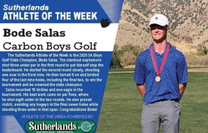 BODE SALAS NAMED SUTHERLANDS ATHLETE OF THE WEEK